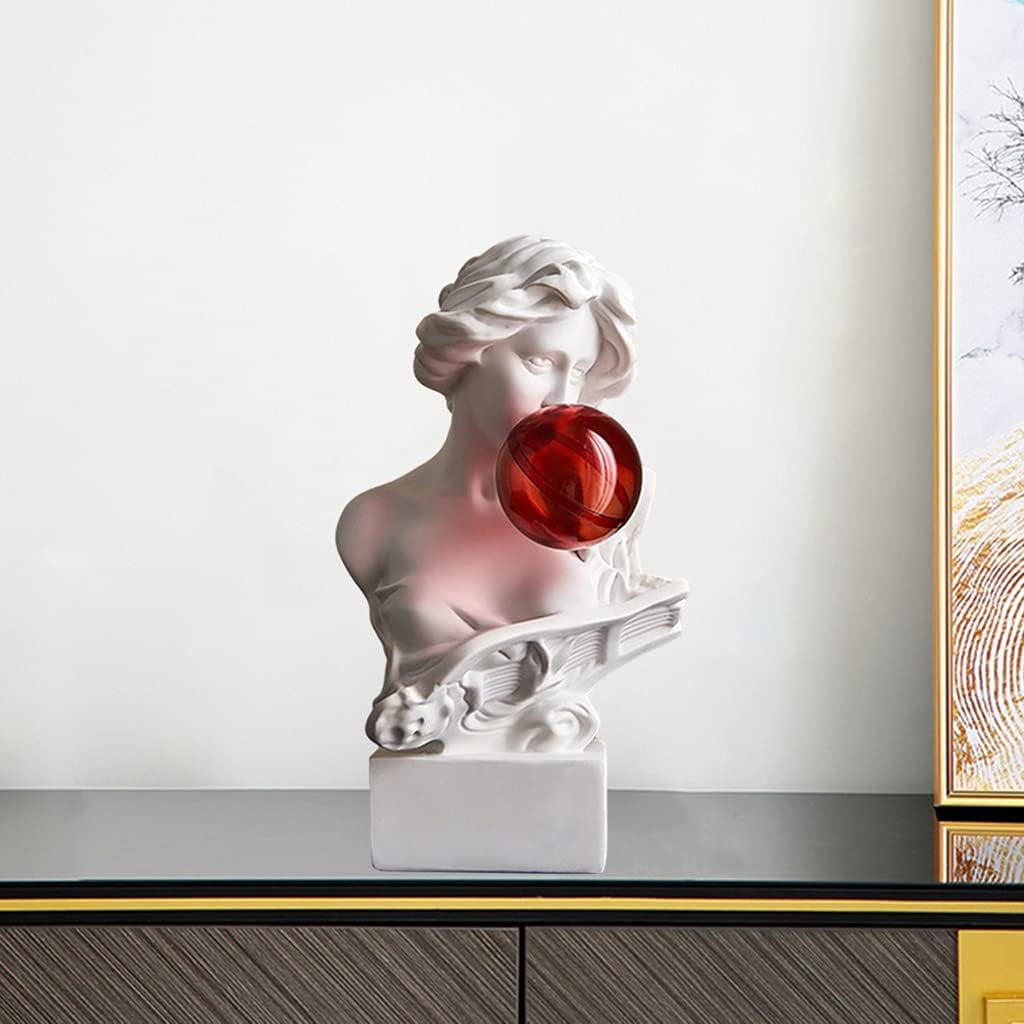 David/Giuliano Head Statues Greek Resin Characters Sculptures David Bust Figurine Desktop Ornament for Home Office Tabletop Decor (Sona)