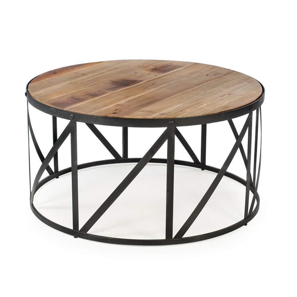Table de canapé ronde en bois massif - Solution gain de place pour petits salons