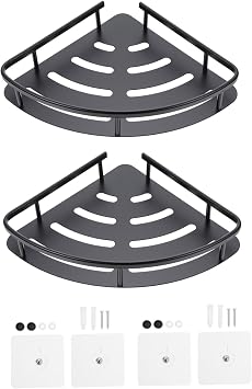 SUNCN 2pcs Triangle Shelf Bathroom Organizer Rack Shower Corner Bathroom Shelf Corner Home Rack Bath Holder Wall Mounted