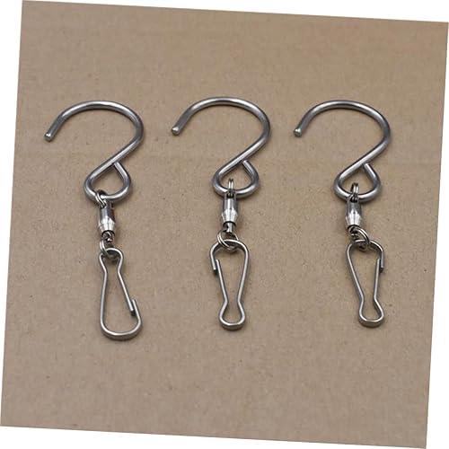 Miniatura 4 de YARNOW 8 piezas de ganchos colgantes para campanillas de viento, ganchos de gancho para colgar ganchos de acero inoxidable, clip giratorio para