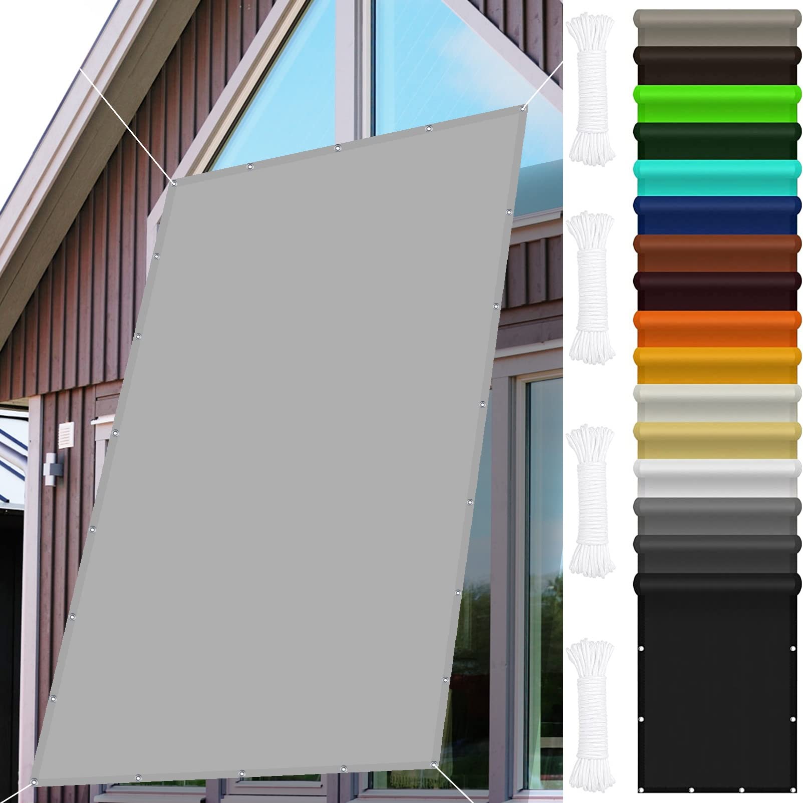 Voile d'ombrage de jardin gris pour créer un coin de fraîcheur