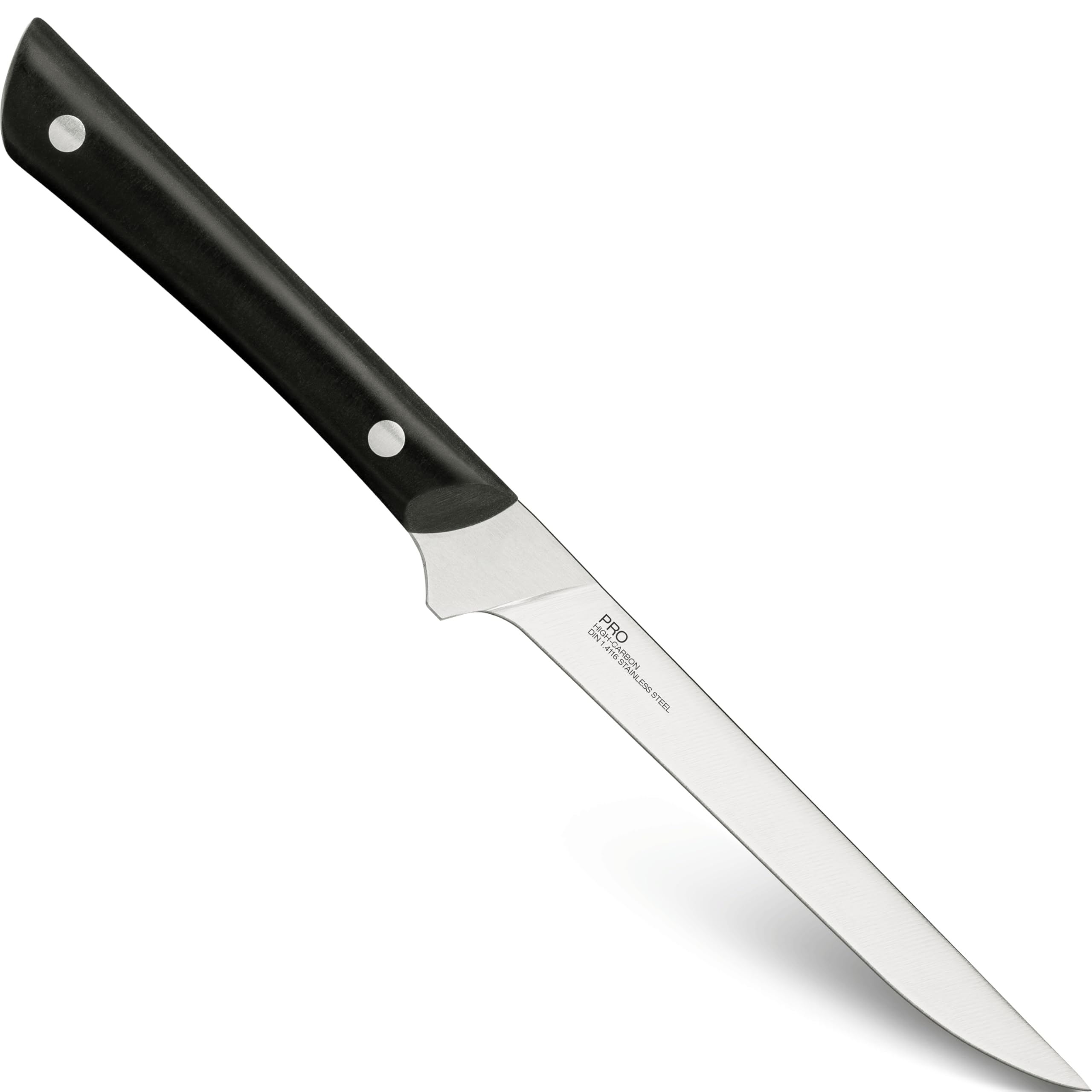 PRO 6" Flexible Fillet Knife, Hand Sharpened Fillet Knife, German DIN1.4116 Stainless Steel Blade, Full-Tang POM Handle, NSF Certified, Meat & Fish Knife for Professional and Home Chefs