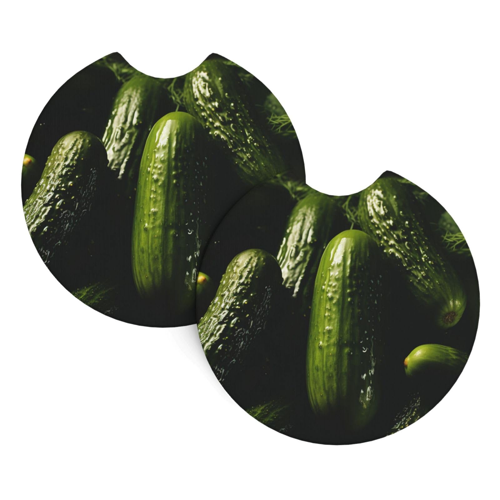 2PCS Car Coaster for Cup Holders Universal Auto Cup Mat Pickle Cup Coaster Pad 2.7" Waterproof Neoprene Non-Slip Cup Holder Coasters Car Interior Accessories for Women Men