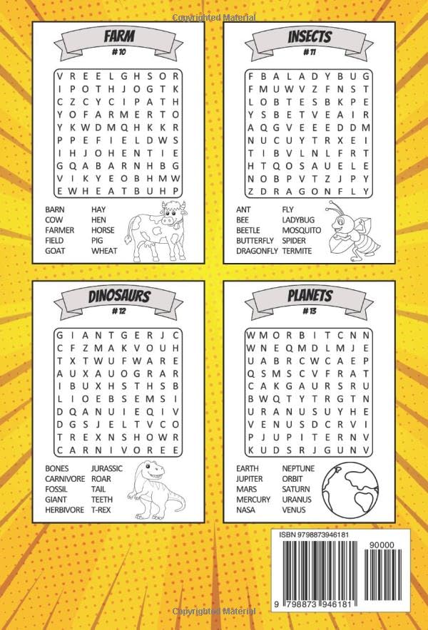 Word Search for Kids Ages 6-8: 100 Themed Puzzles with Pictures for Language Development and Fun - Image 2