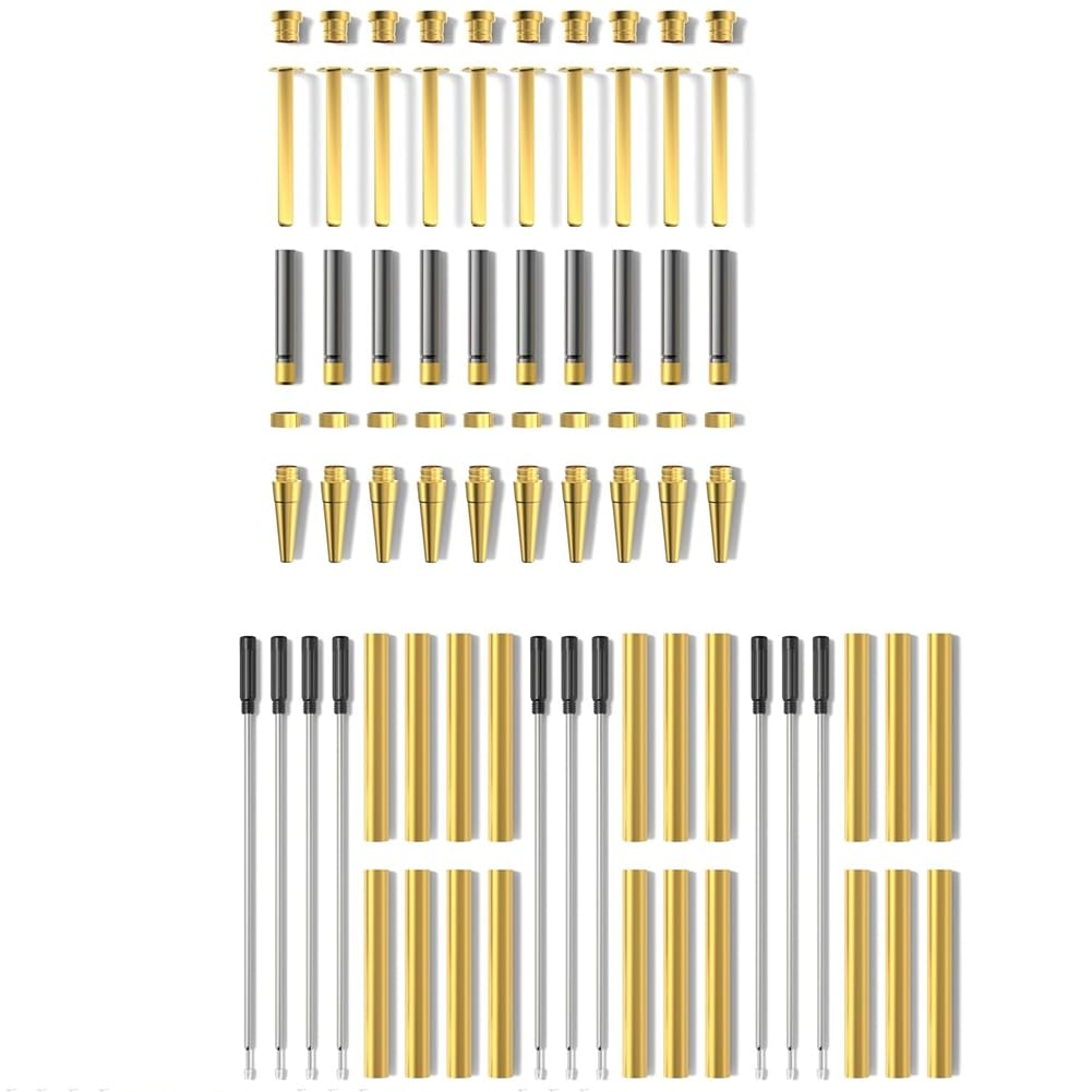 Kits Bolígrafos para Torneado Madera, Paquete 10, con, Kit para Hacer Bolígrafos Delgados, Suministros para Torneado Bolígrafos, Kit Bolígrafo Giratorio para Bricolaje
