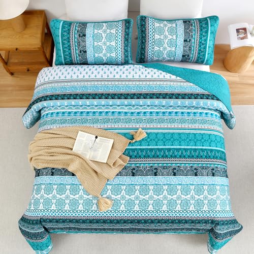 Juego de ropa de cama queen lavable y ligero de patchwork 4