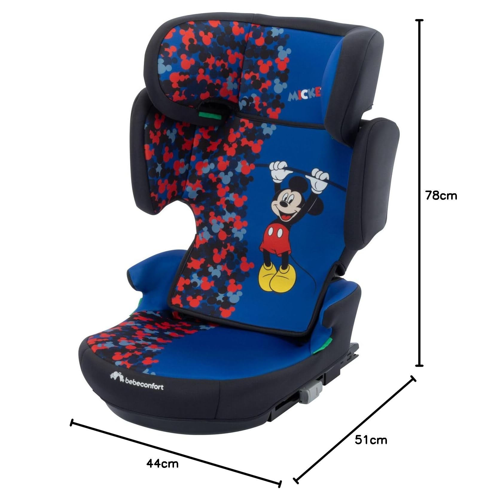 Bebeconfort Disney Hera i-Fix, Seggiolino Auto 15-36 kg, 3,5-12 anni (100-150 cm), Seggiolino Auto Isofix Pieghevole, Portatile e Leggero 4.4 Kg, 14 Posizioni Poggiatesta, Fun Mickey