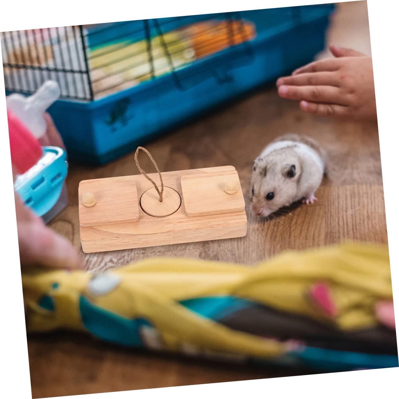 FOMIYES Jouet pour Hamster à Friandises, Lot de 2 en Bois pour Exploration