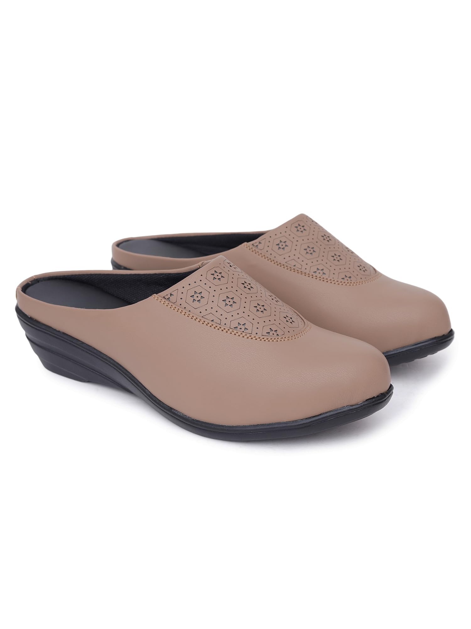tryme Elegant Mule Shoes for Women & Girls | Open Back Slip-On Flats | Comfortable Low Wedge Sandals for Office, Travel-picture-29