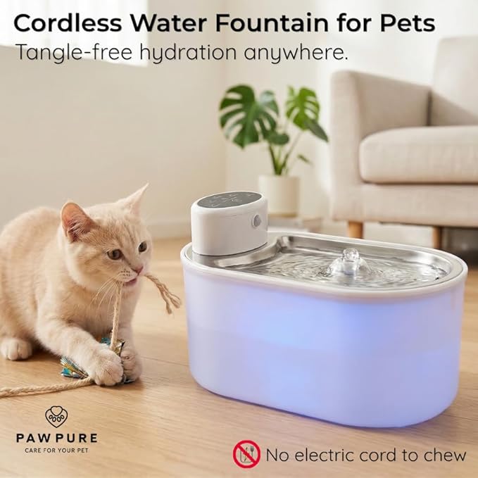 Fuente de Agua Inalámbrica para Gatos 3L, Batería Recargable, Bebedero Automático miniatura 2