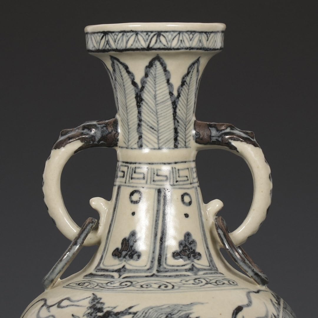 青花龍紋両耳瓶 賞物観賞瓶 工芸品 陶磁器 装飾品 花瓶 美術品 置物 清乾隆青花龍紋賞瓶 景徳鎮 陶磁器 装飾品 現代工芸品 美術品