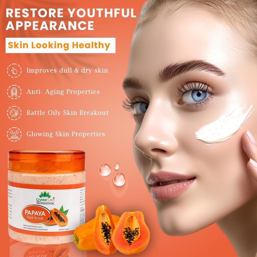 Image of Papaya Face Scrub for All Skin Types for Men and Women (400G)