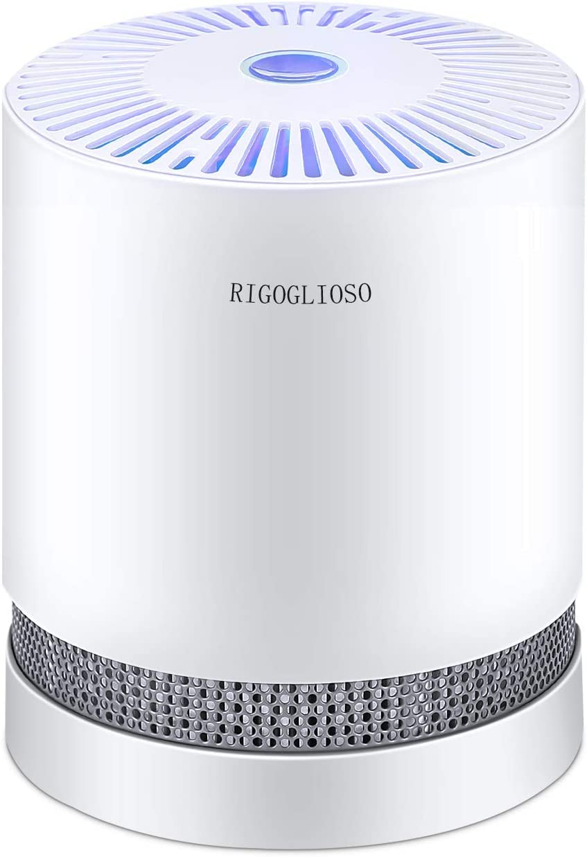 HEPA Luftreiniger Schimmel für 99,97% Rauch Geruch Pollen Staub Tierhaare, Luftfilter Wohnung Raucher Air Purifier HEPA Filter für Wohnung Schlafzimmer Küche, Kein Ozon Luftreiniger mit Nachtlicht