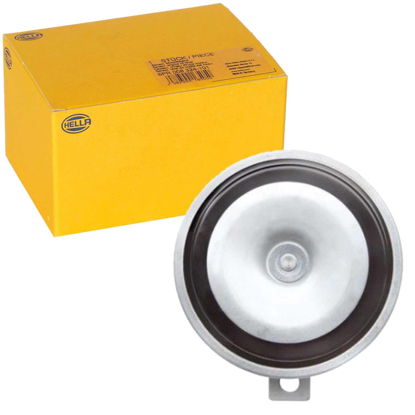 HELLA Bocina HEAVY DUTY HORN B36 12V 116dB (A) Rango de frecuencia 335Hz sonido agudo eléctrico, Color de carcasa gris/negro Conexión de enchufe plano , Cantidad 1, 3BA 002 768-082