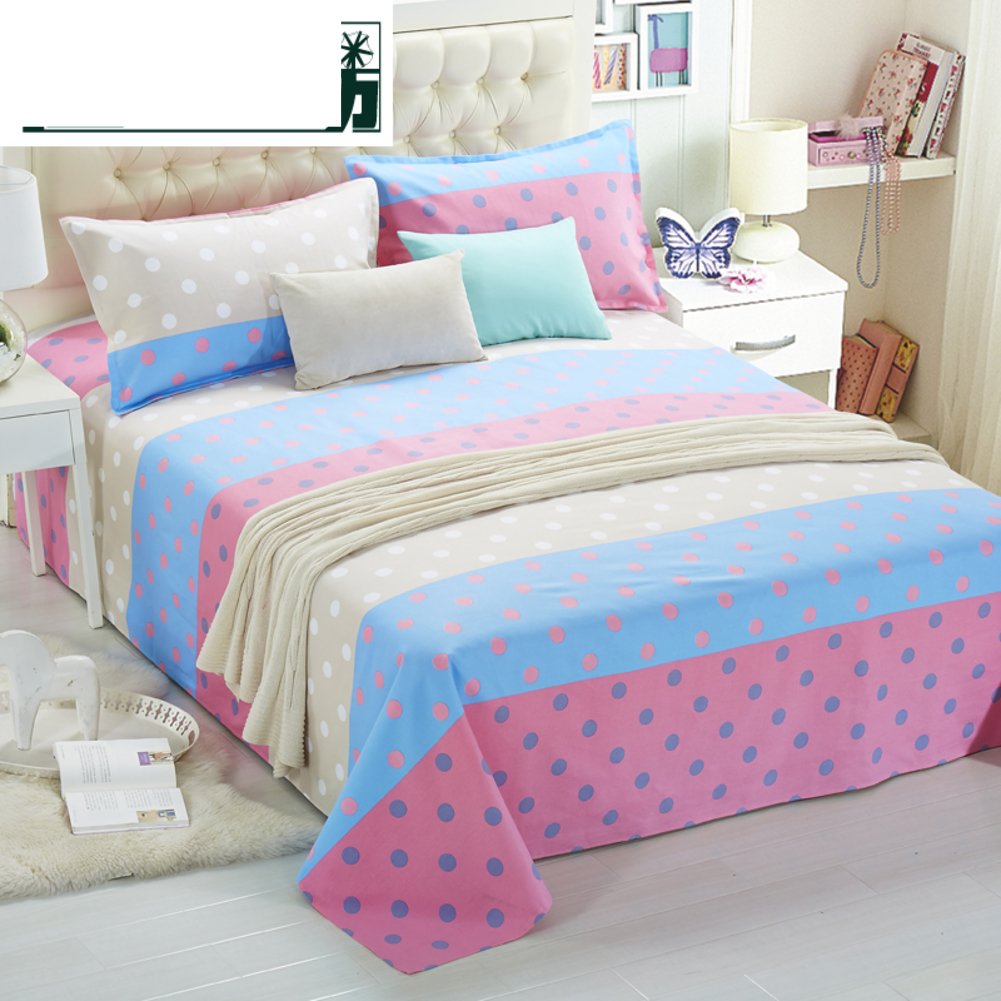 Feuilles de grossiers coton double épaisseur drap plat lit simple 150x230