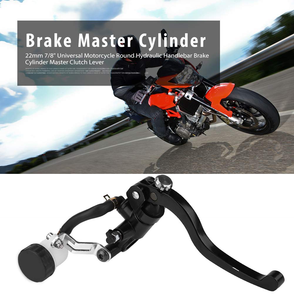 Leva Frizione Cilindro Maestro Freno Anteriore, 22 Mm 7/8" Leva Frizione Universale Cilindro Freno Idraulico Tondo Moto Universale(Pompa superiore destra)