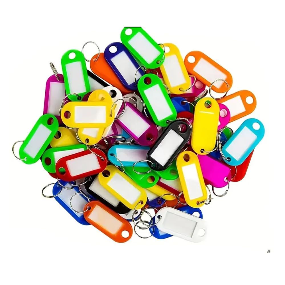 Plastic Key Tags Keyring ID Label FOB Mixed Colours (Random Colour (100PCS))