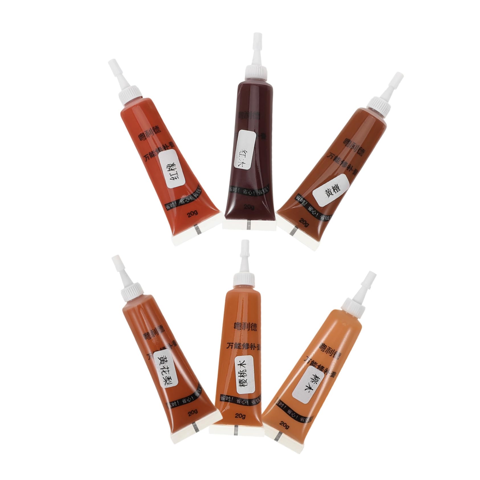 WOONEKY Furniture Repair Paste 6 Shades Scratch Repair for Floors Portable Wood Filler Sandalwood Cherry Wood