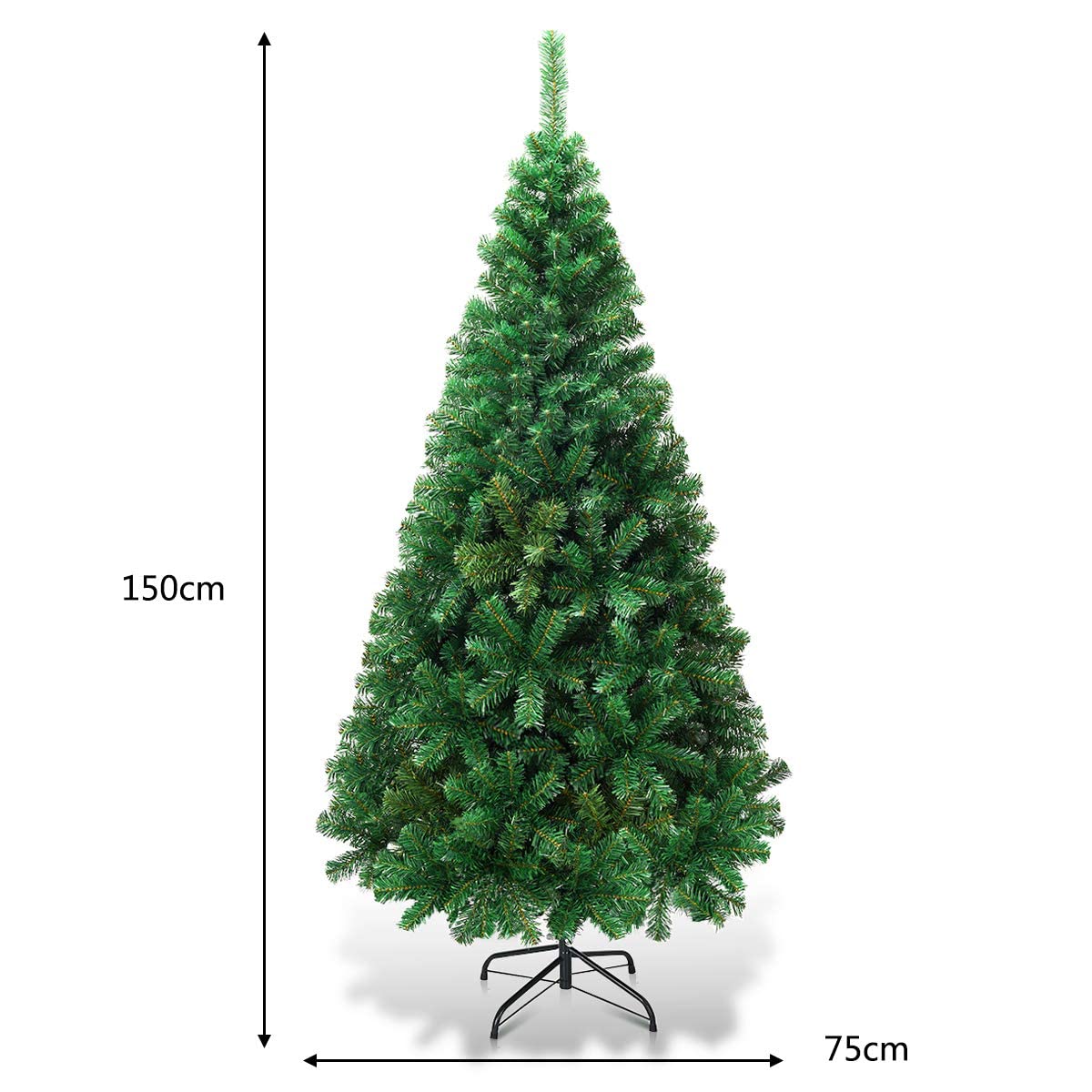 FANTASK Árbol artificial de Navidad de 240 cm con soporte de metal, agujas de PVC, árbol de Navidad, árbol de Navidad, árbol de Navidad artificial, ideal para tiendas, hogar, hoteles y oficinas (verde