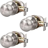 Vista 50 de KNOBWELL 8 Pack Black Door Knob for Hallway and Closet, Keyless Interior Passage Function, Round Non-Locking, Matte Black Handle