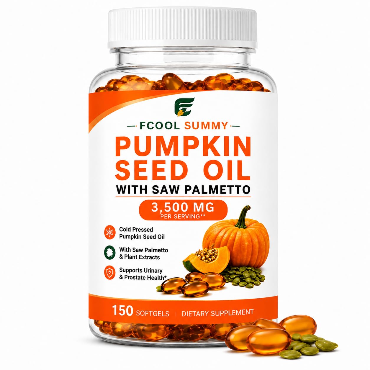 Pumpkin Seed Oil with Saw Palmetto, 3500mg Max Strength - 150 Softgels