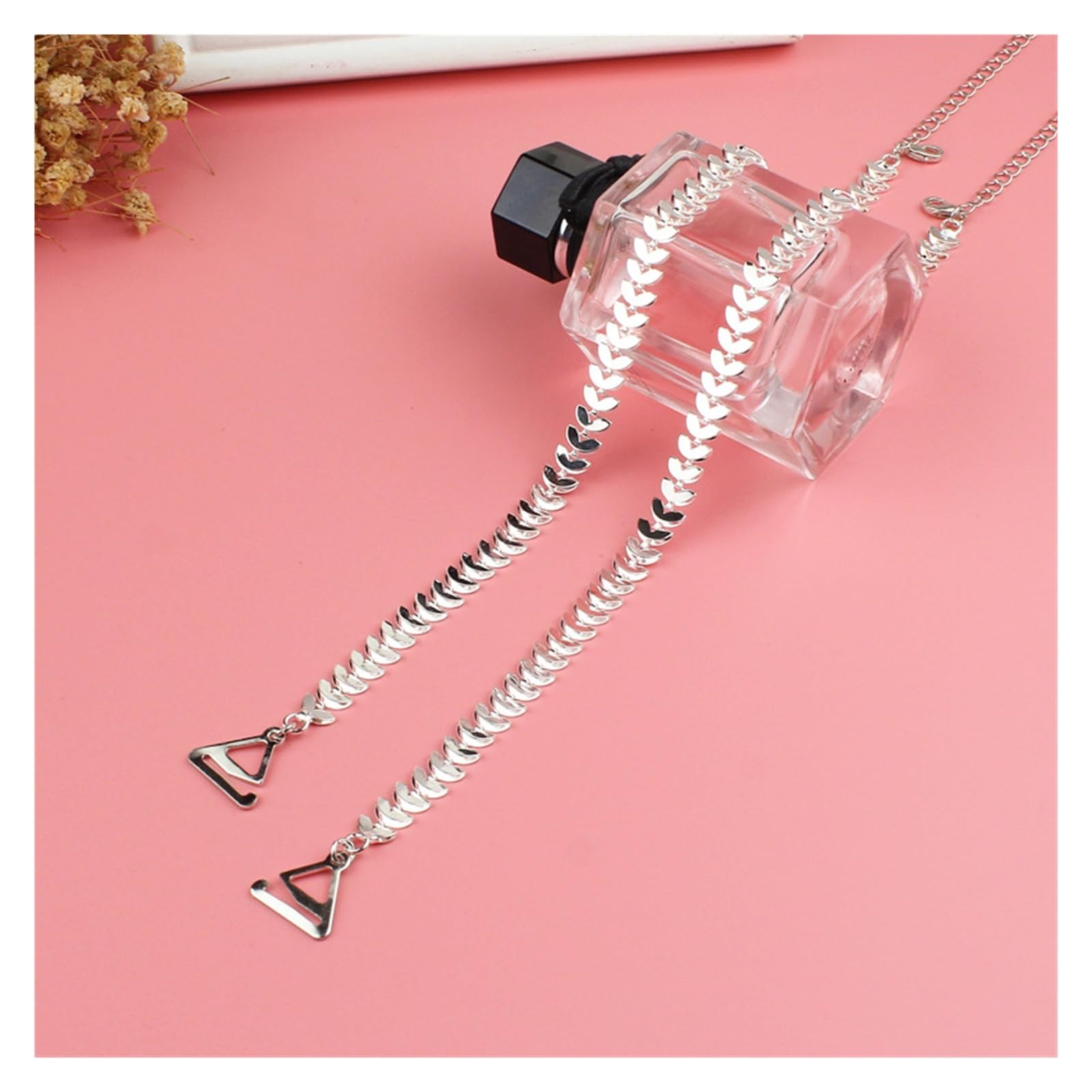 YGMNQAL Shoulder Straps Crystal Underwear Metal Bra Non-Slip Sexy Invisible Cool Women Strap For Decor(G-leaf,2.2cm hook)