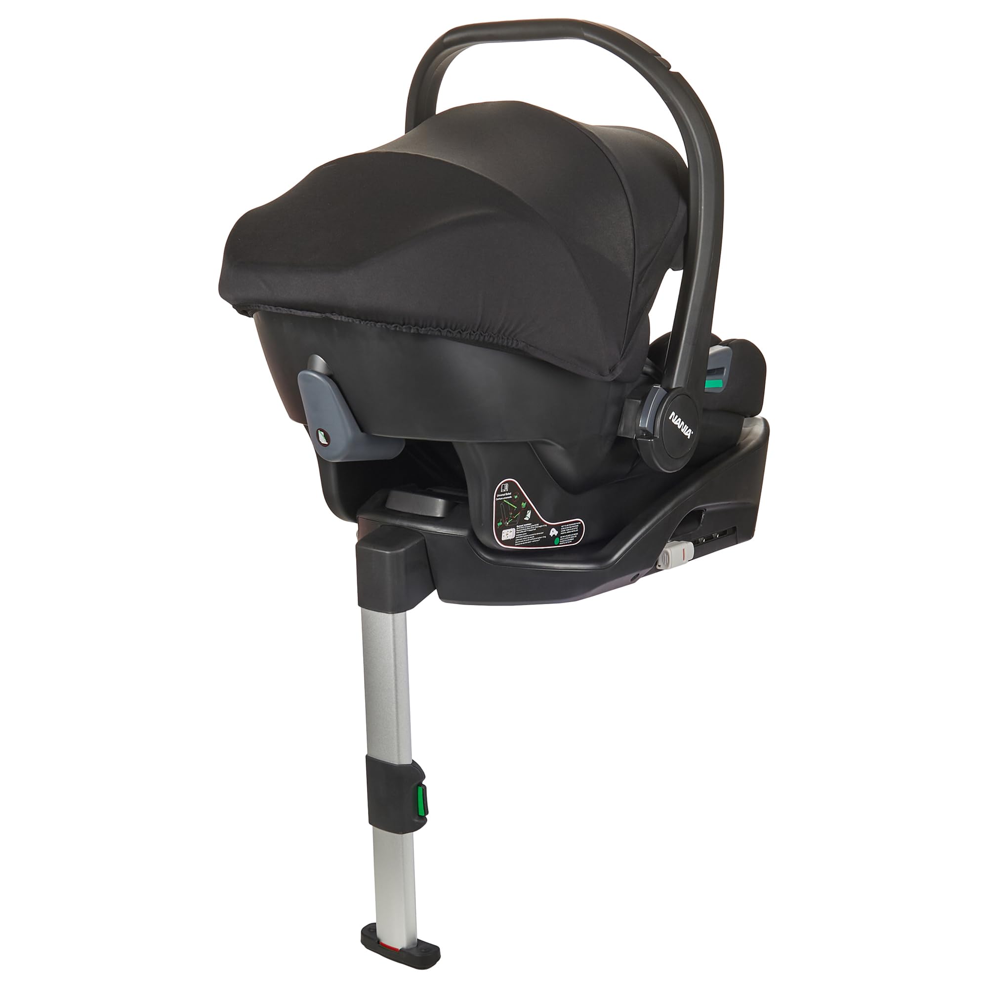 NANIA Silla de coche para niños Rimini R129 i-Size de 40 a 87 cm, desde el nacimiento hasta 13 kg, casco grupo 0+, reposacabezas ajustable, protección lateral, inserto lumbar y reducción, base Isofix