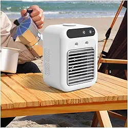 Ar condicionado móvel, mini ar condicionado portátil 500 ml refrigerador de ar evaporativo com 2 velocidades para casa, quarto e escritório