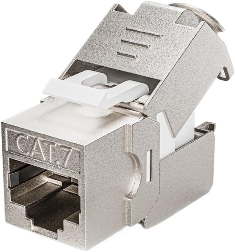24pcs RJ45 Shielded Cat7 Cat6a Keystone Jack STP Coupler 180 Degree Zinc Alloy Modular Adapter Coupler