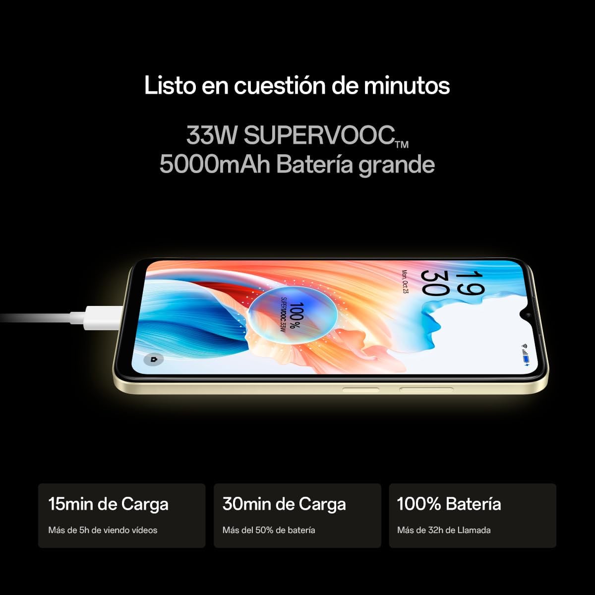 OPPO A38 charging with 33W SUPERVOOC