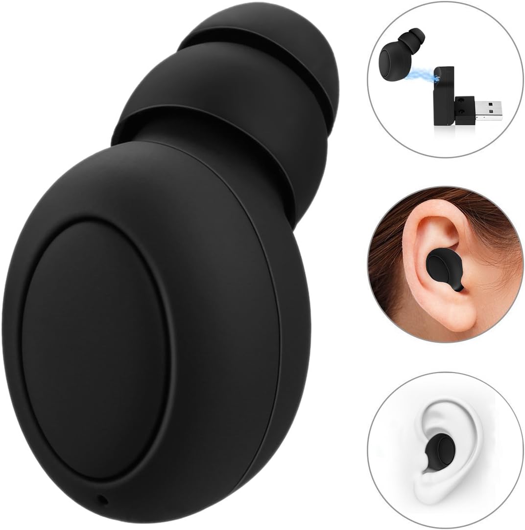 HBKJ Bluetooth Headset Invisible Mini Car Headset Single-Side [Magnetic USB Charger] In-ear Headphones Wireless Bluetooth Business Earbud Earphone Hands-free Calling with Mic for Sports Black (Black)
