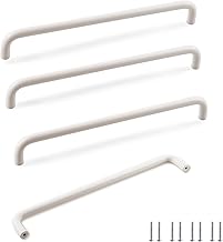 4 Pieces White Furniture Handles Drawer Pulls for Kitchen Cabinets Cupboard Shower Door, Hole Distance 224 mm