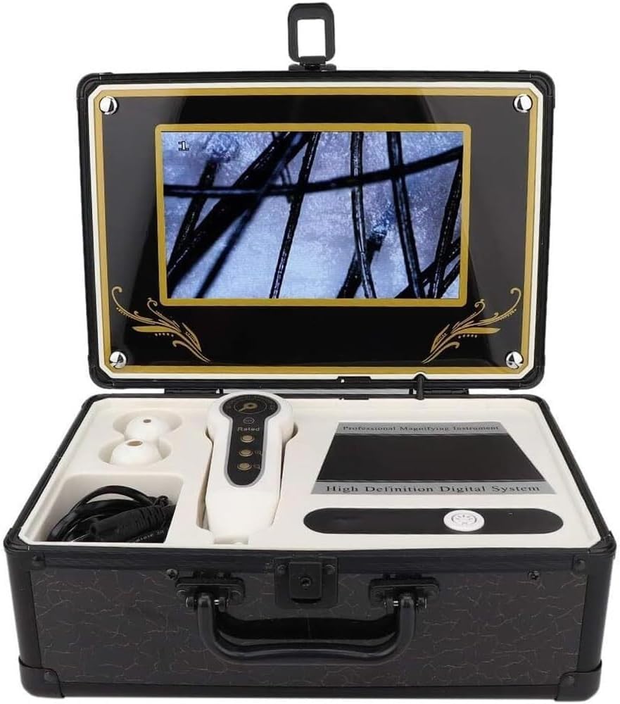 GTHTUHFD Skin and Hair Analyser, Scalp Detector with 9 Inch HD LCD Display, 50x and 200x Magnification, Freeze-Frame Imaging, Hair Follicle and Skin Diagnostic Machine