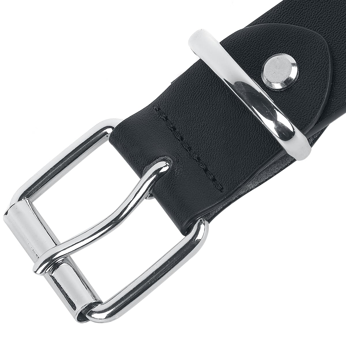 Black Premium by EMP Unisex Cinturón negro de dos filas de tachuelas