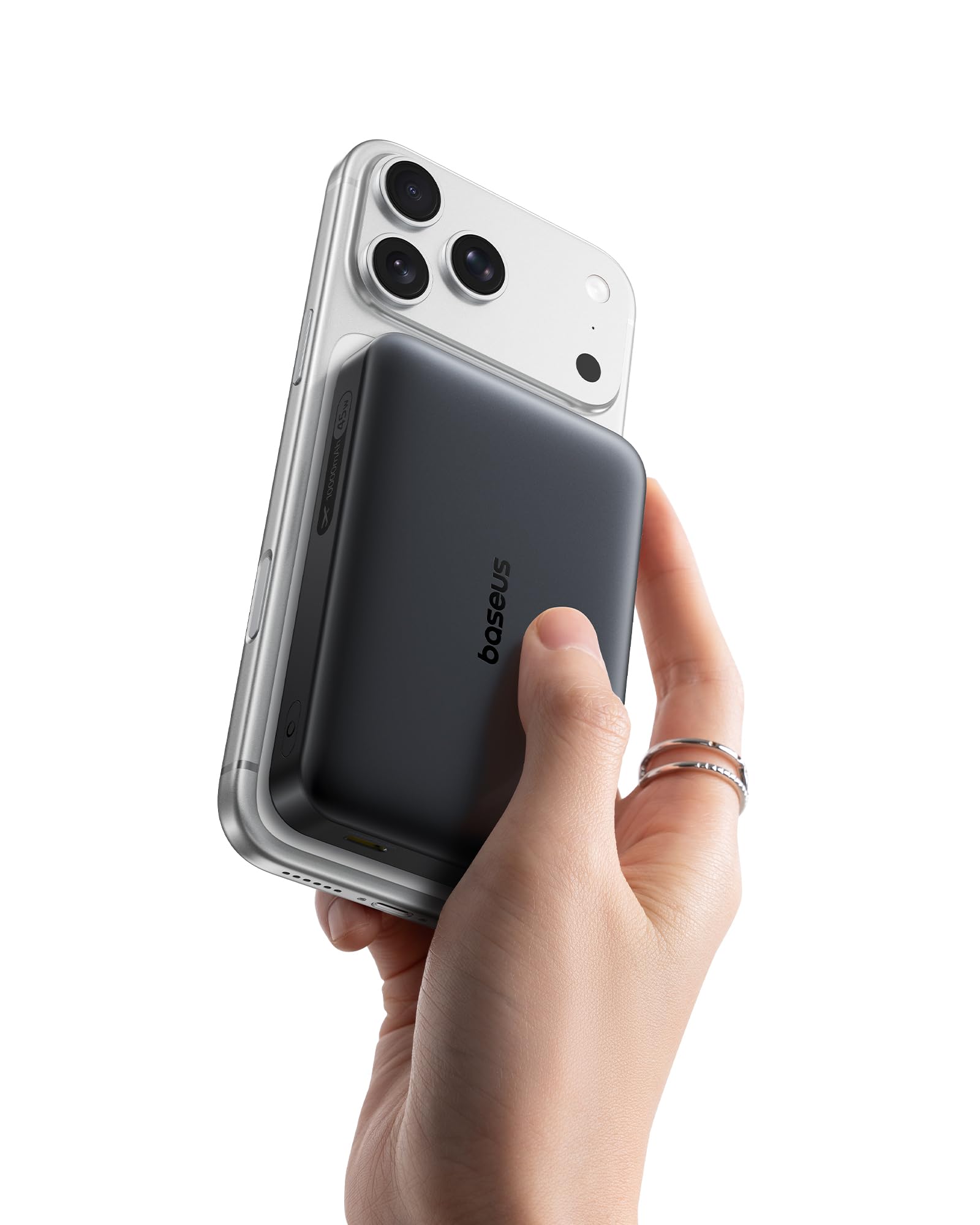 Baseus EnerFill FM21 Qi2.2 25W Powerbank Magsafe, Batería Externa Magnética 10000mAh, PD 45W USB C Carga Rápida, Power Bank Carga inalámbrica para iPhone 17, 16, 15 Pro MAX