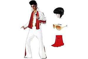 5-Piece Men's Halloween Costume: Disco King Elvis Presley Outfit