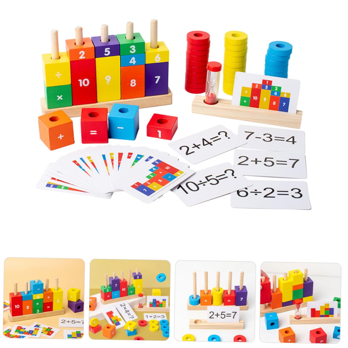 WOONEKY Bloques De Operación Digital Juguete Educativo Temprano De Madera para Aprender Matemáticas Hogar Jardín De Infancia