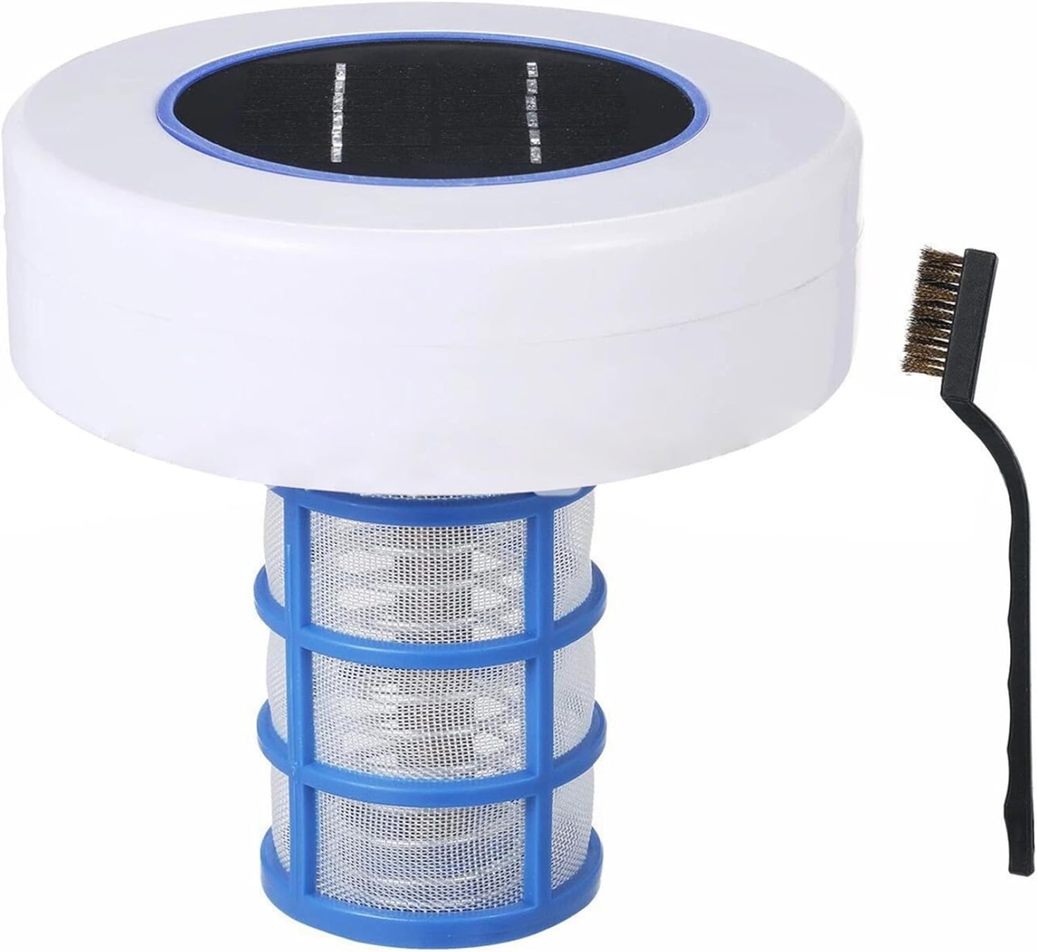 Solar Pool Ionizer Large Capacity Pool Chlorine Floater with a Brush Reduces Chlorine Floating for Swimming Pool Accessories 6.3x6 Inch Chlorine Alternatives