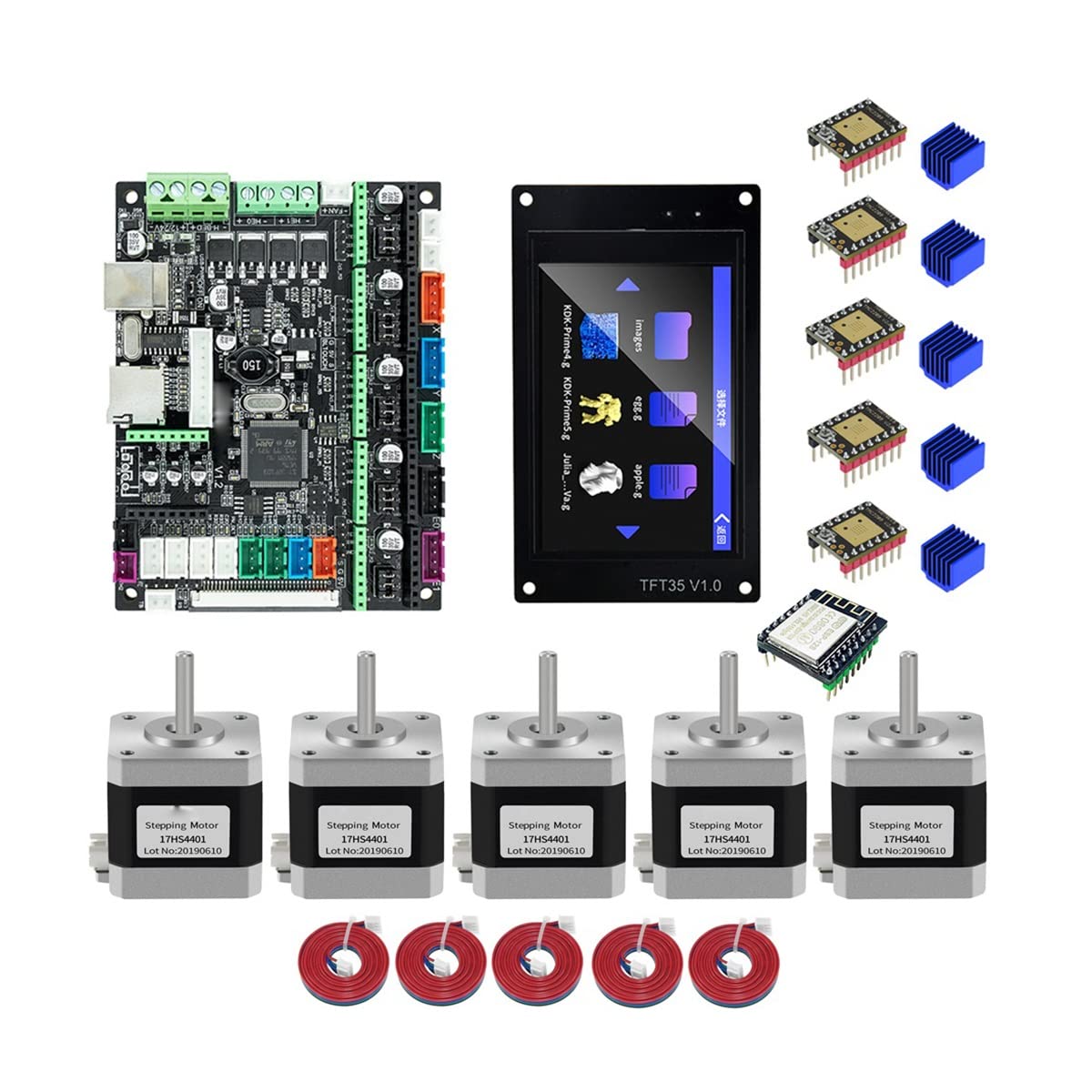 Części zamienne do drukarki 3D i akcesoria do drukarki 3D płyta główna zestaw sterowników silnika V1.2 TFT35 TMC2209 V2.0 17 silnik krokowy 17HS4401