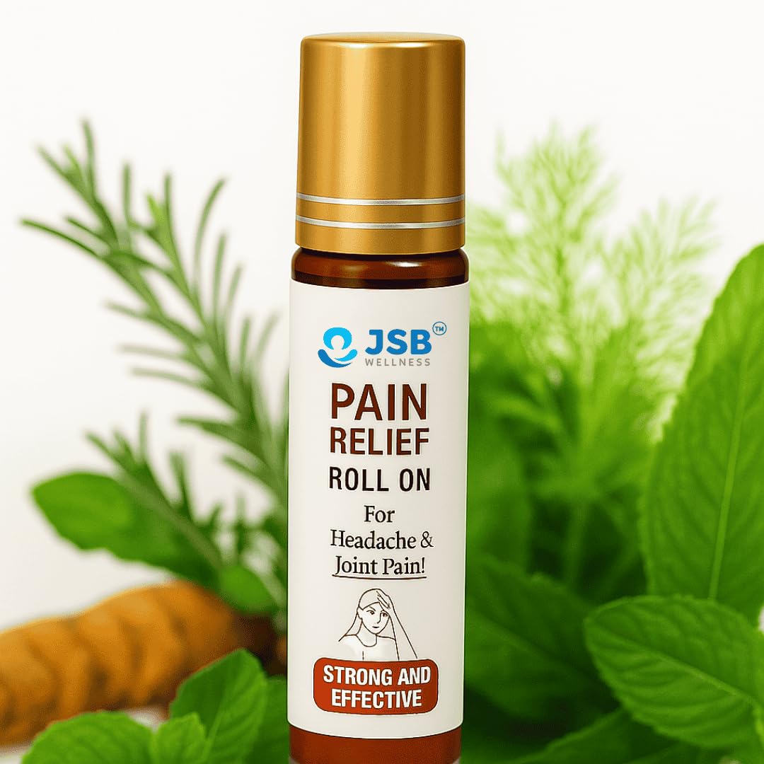 JSB Stress Relief Oil Roll On for Massage | Headache Relief | Migraine | Computer Eyes Pain | After Viewing Mobile Screen For Long | Quick Action | Pocket Sized | Easy to Carry | Travel Friendly