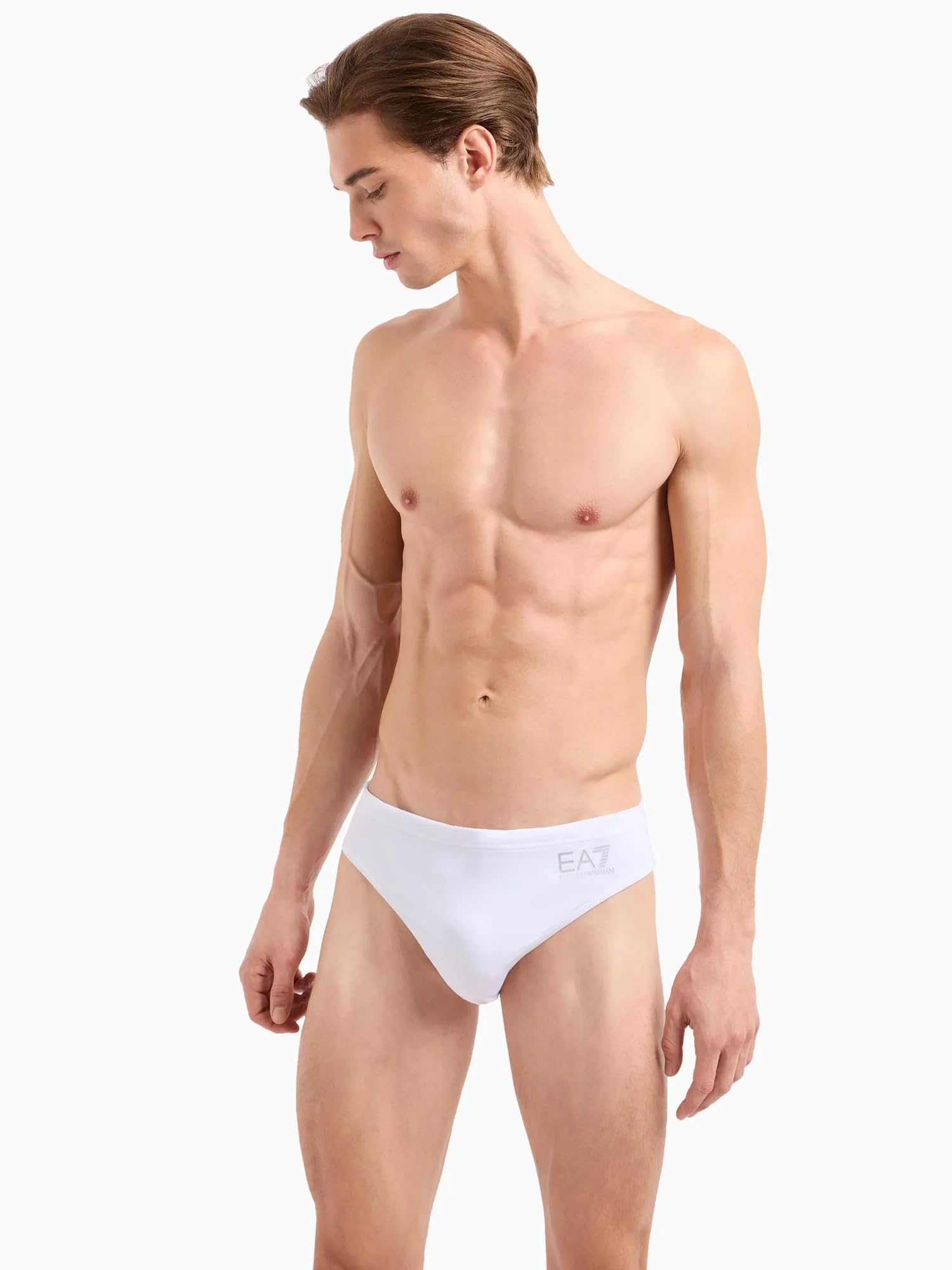 Emporio Armani EA7 Costume da Bagno Slip con Logo ASV (White) 52