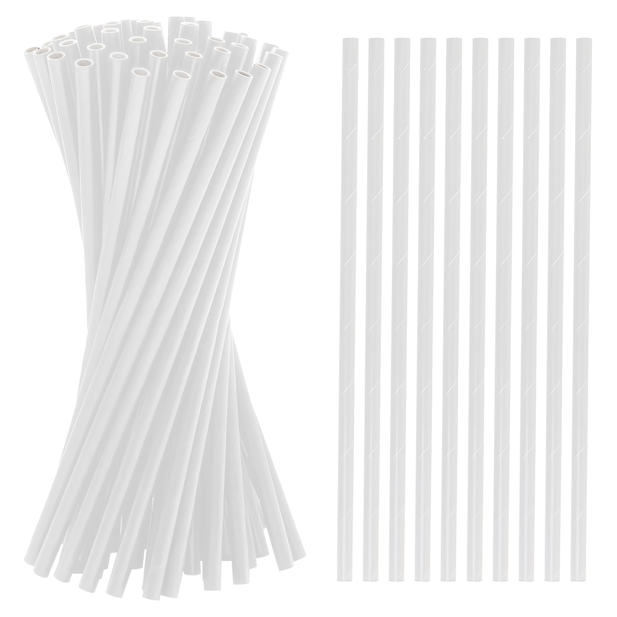 Event Décor Shop Plain Paper Drinking Straw - 19.5cm, White, 2000pcs
