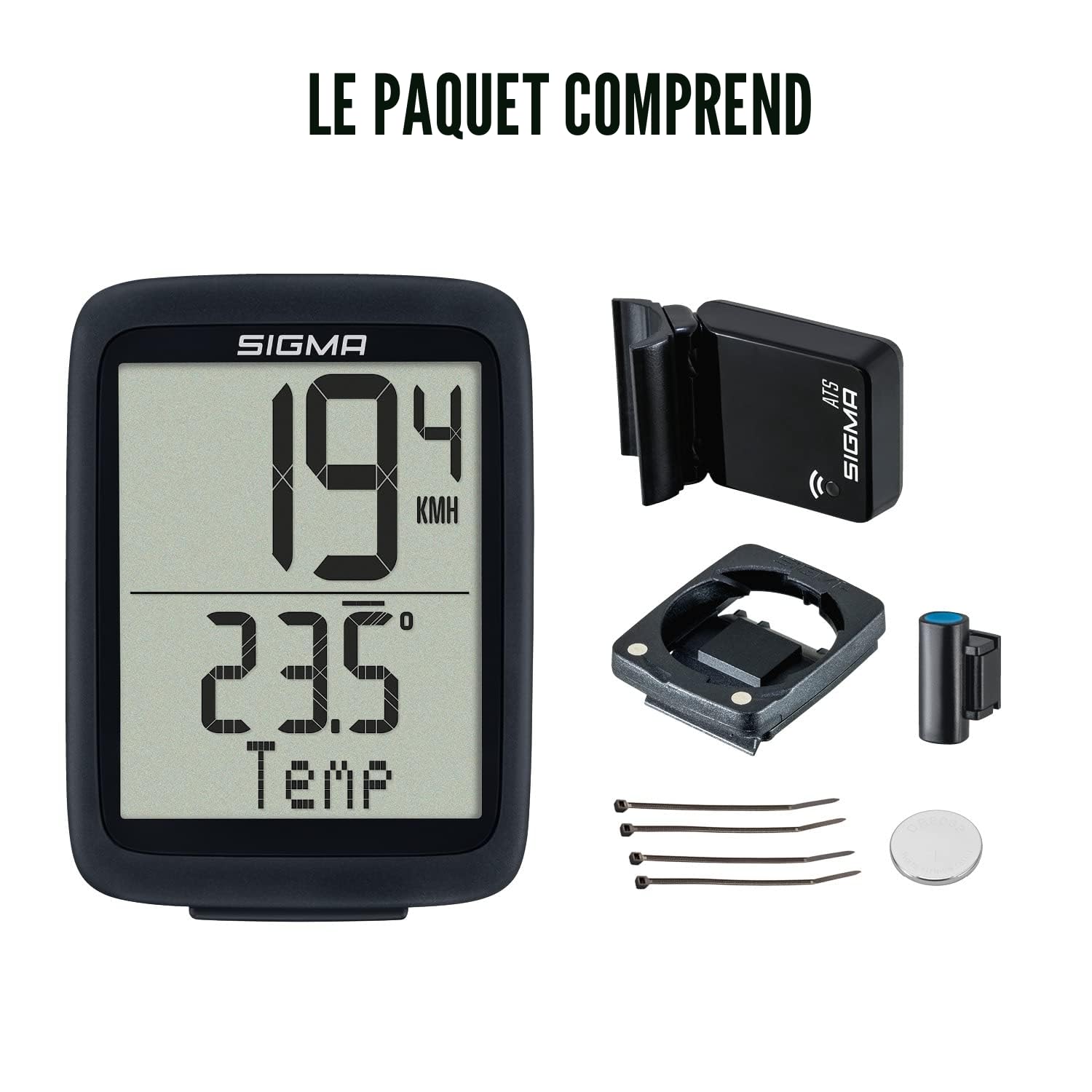 SIGMA SPORT BC 10.0 | ordinateur de vélo avec de nombreuses fonctions | compteur de vélo pour les plus hautes exigences | facile à utiliser avec de grandes touches et une présentation claire