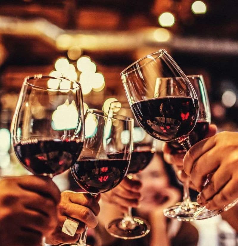 Image of Italian Style Classic White or Red Wine Glasses 360 ml Premium Crystal Clear Diamond Cut Glass | Perfect for Cocktail, Brandy, Mocktail, Champagne Set of 4 (p. Wine Glass$,., 4)