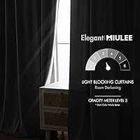 Vista 24 de MIULEE Cortinas de terciopelo de 63 pulgadas de largo, 2 paneles de cortinas opacas de lujo para dormitorio, sala de estar, cortinas de ventana