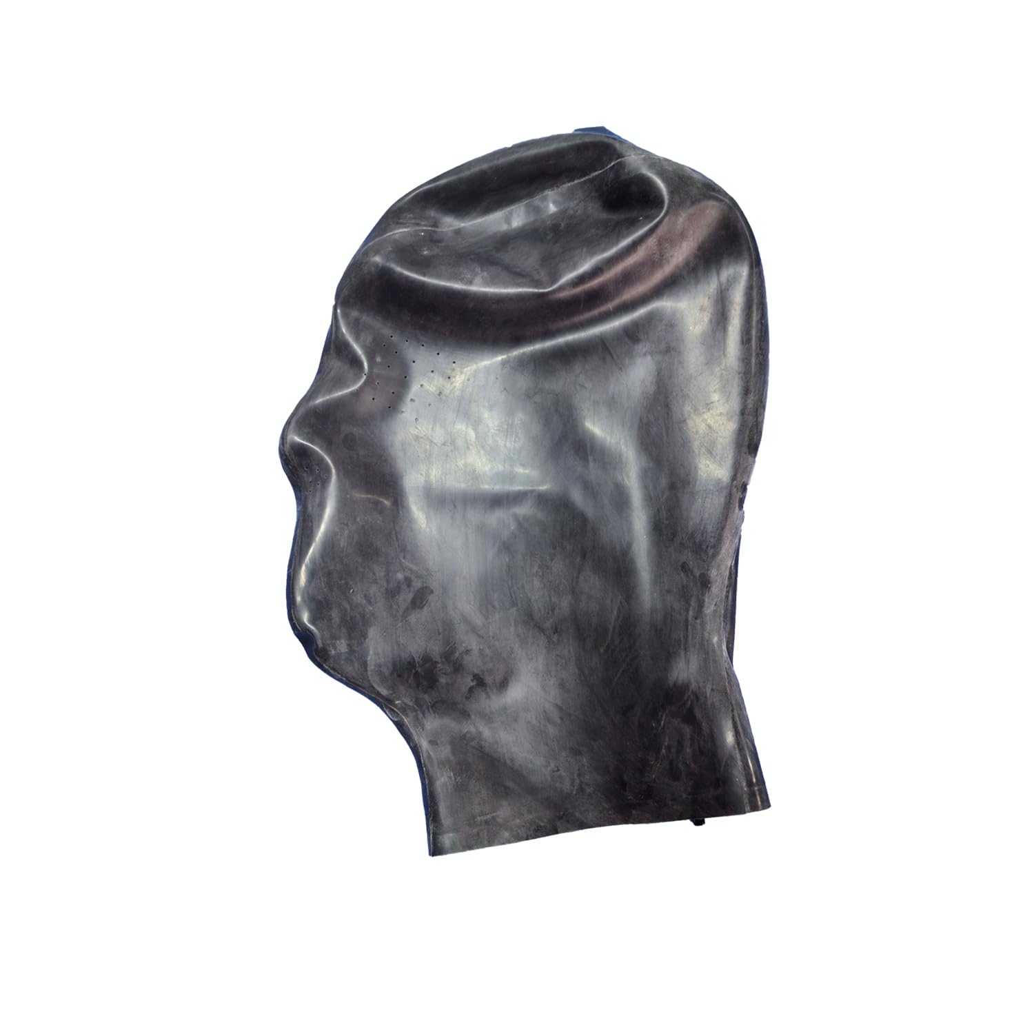 Máscara Capucha Microporosa de Látex Negra,Máscara Goma Transpirable Capucha Toda Cara, Disfraz látex Para Club Halloween