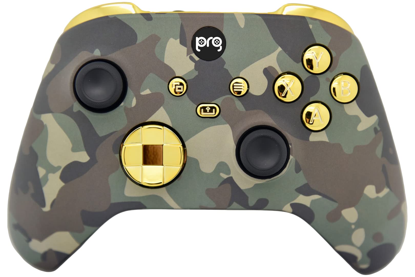 Hand Airbrushed Fade Custom Controller (Green Camo w/ Gold Chrome Inserts)