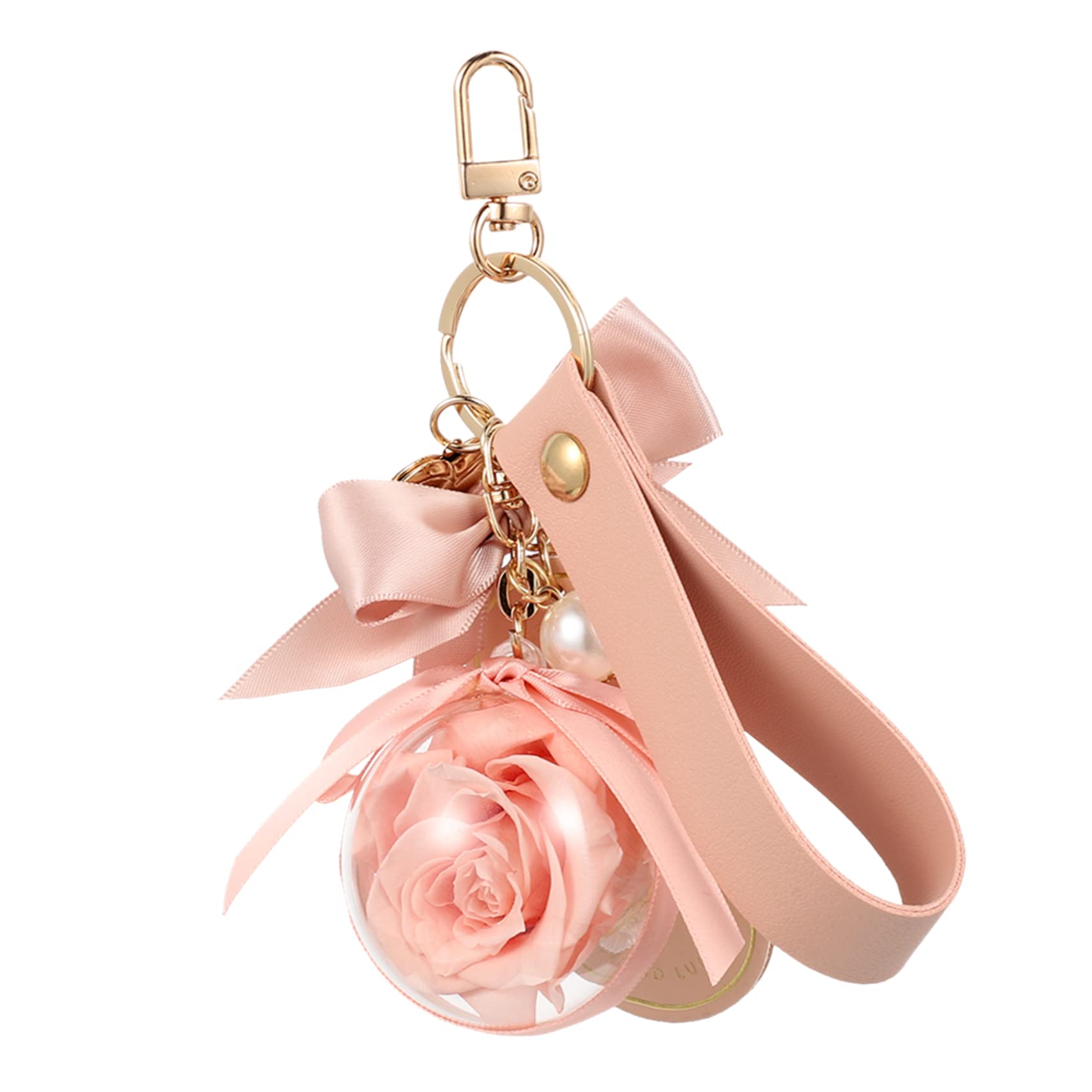 BESPORTBLE llavero flor preservada accesorios artesanía rosa llavero señoras cadena rosa rosas llaveros Precioso llavero colgante de bolsas decorativas keychains Acrílico