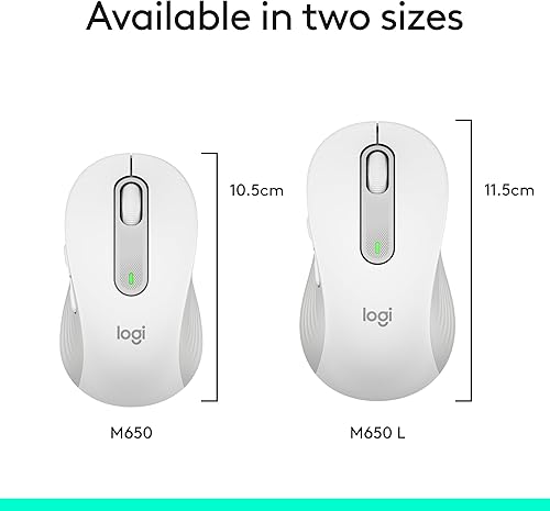 Miniatura 10 de Logitech Signature M650 L - Mouse inalámbrico de tamaño completo, para manos de gran tamaño, batería de 2 años, clics silenciosos, botones laterales