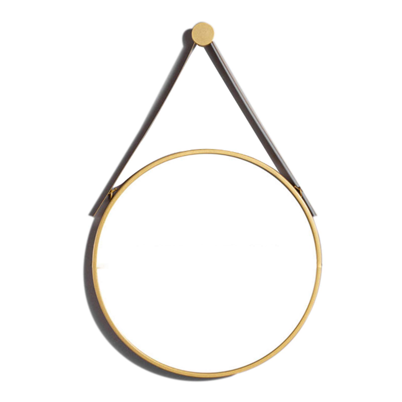 TYUHDUYUR Round Wall Decorative Mirror Makeup Vanity Hanging Mirror with Chain Diameter 15.7’’-27.6’’ for Entryways Washrooms Living Rooms (Gold 60CM)